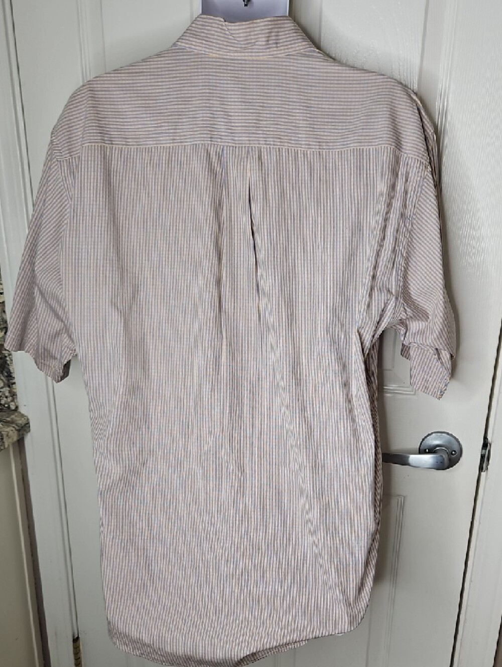 Vintage Burberry Blue Gold Pink Plaid Short-Sleeve Button-Down Shirt Large - Picture 4 of 11